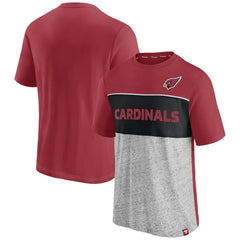 Arizona Cardinals Colorblock T-Shirt - Cardinal/Heathered Gray - Fanatics