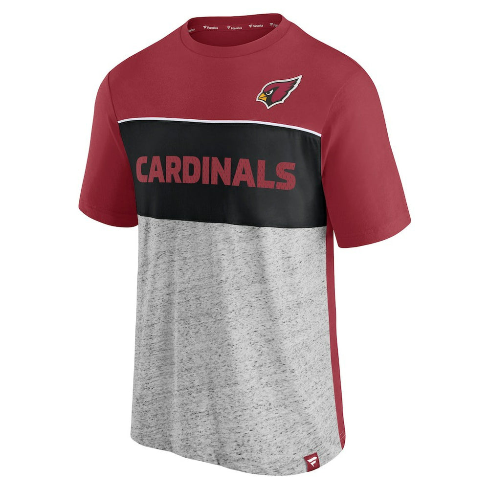 Arizona Cardinals Colorblock T-Shirt - Cardinal/Heathered Gray - Fanatics