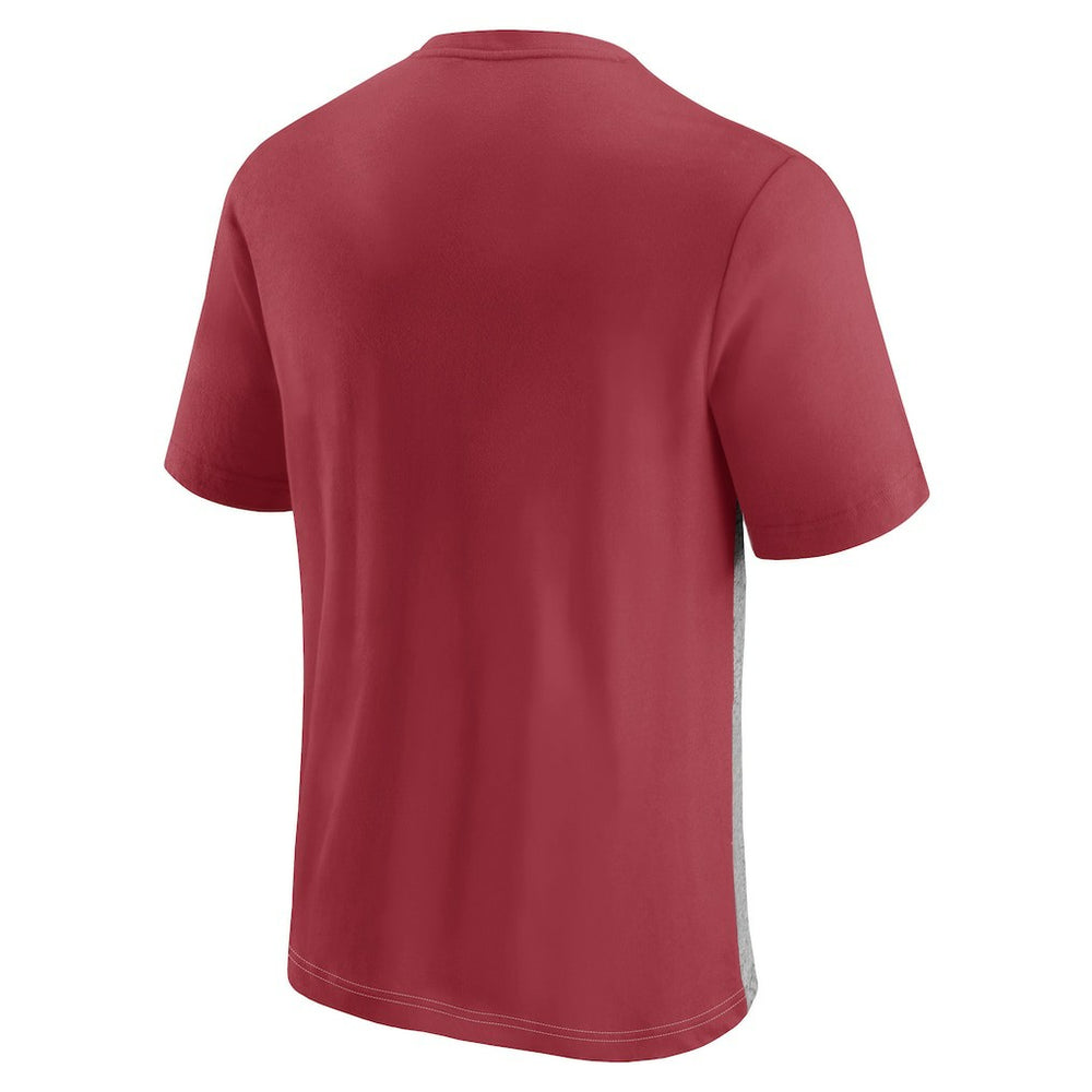 Arizona Cardinals Colorblock T-Shirt - Cardinal/Heathered Gray - Fanatics