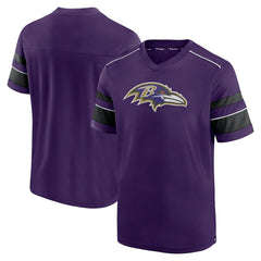 Baltimore Ravens Textured Hashmark V-Neck T-Shirt - Purple - Fanatics