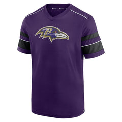 Baltimore Ravens Textured Hashmark V-Neck T-Shirt - Purple - Fanatics