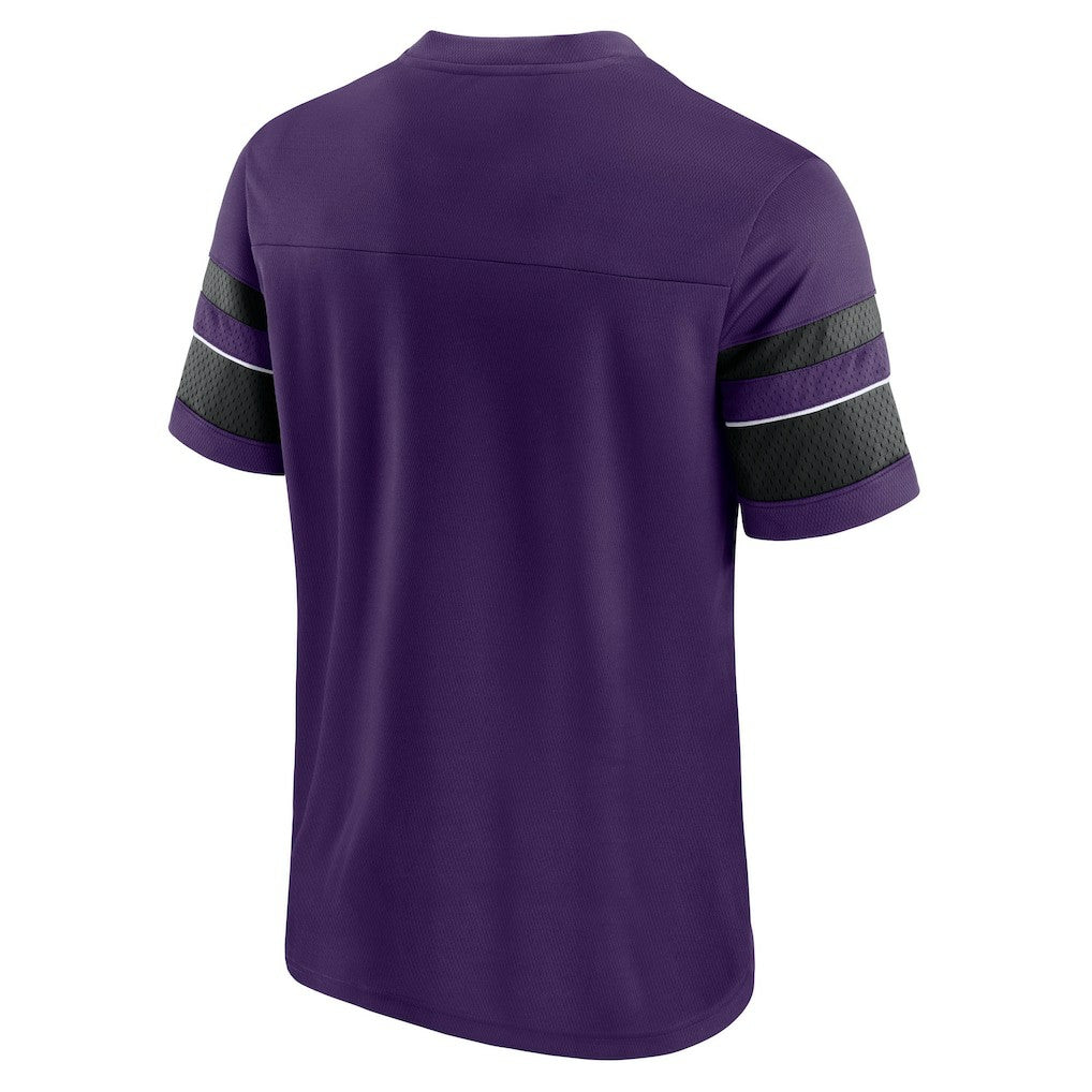 Baltimore Ravens Textured Hashmark V-Neck T-Shirt - Purple - Fanatics