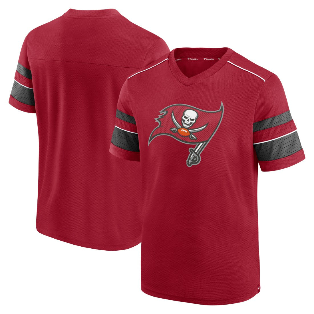 Tampa Bay Buccaneers Textured Hashmark V-Neck T-Shirt - Red - Fanatics