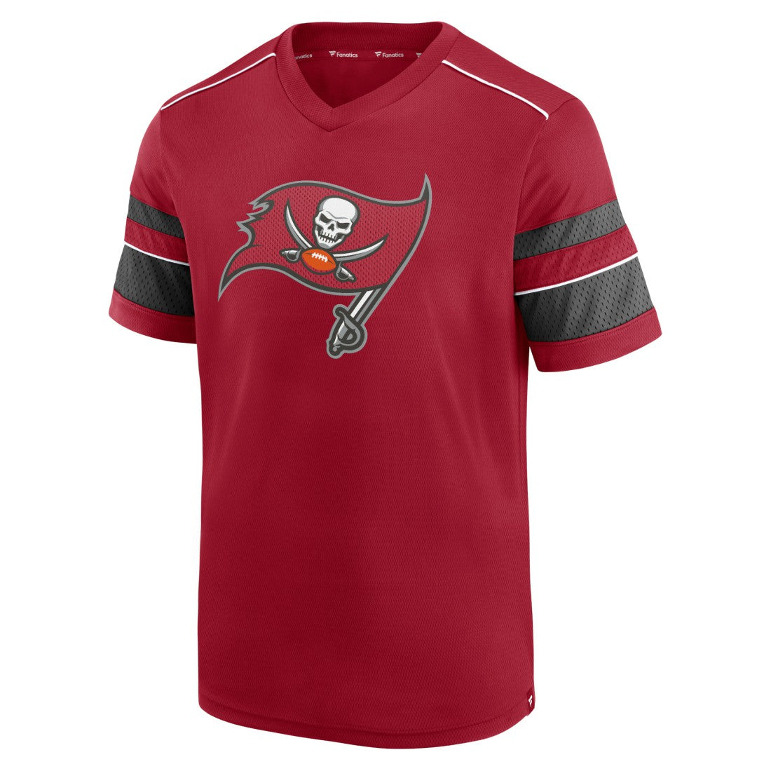 Tampa Bay Buccaneers Textured Hashmark V-Neck T-Shirt - Red - Fanatics