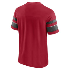 Tampa Bay Buccaneers Textured Hashmark V-Neck T-Shirt - Red - Fanatics