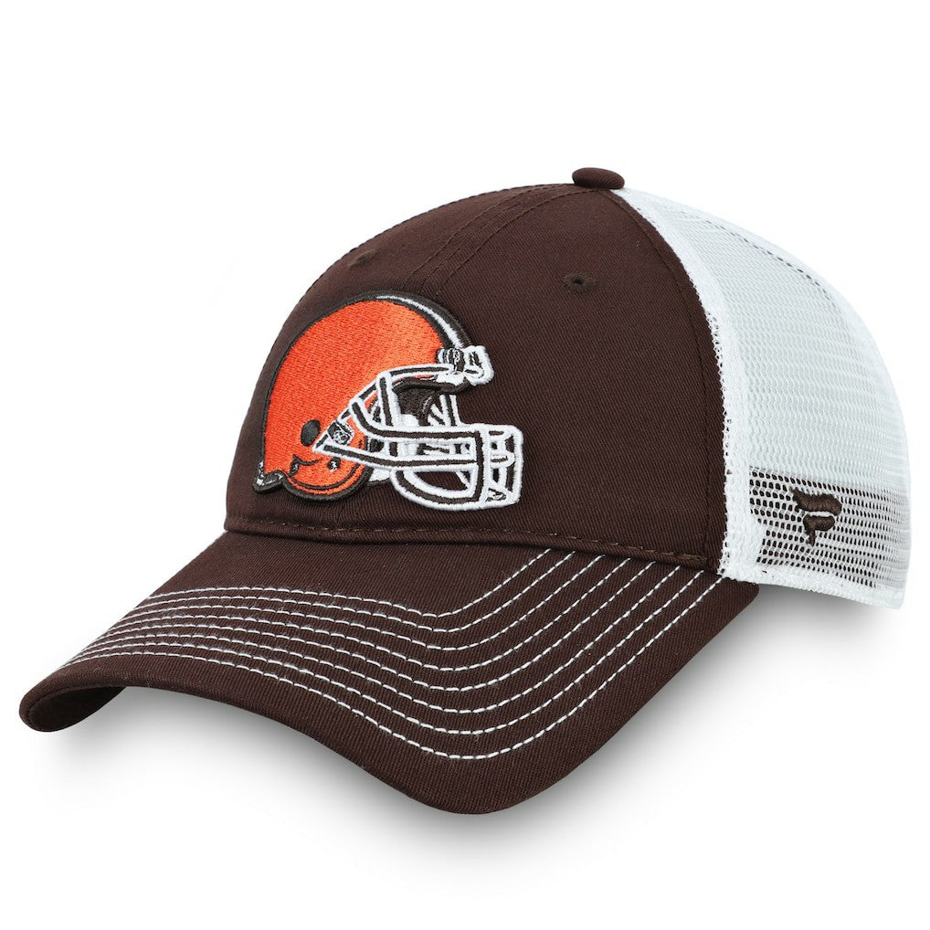 Cleveland Browns Fundamental Trucker Unstructured Adjustable Hat - Brown/White - Fanatics