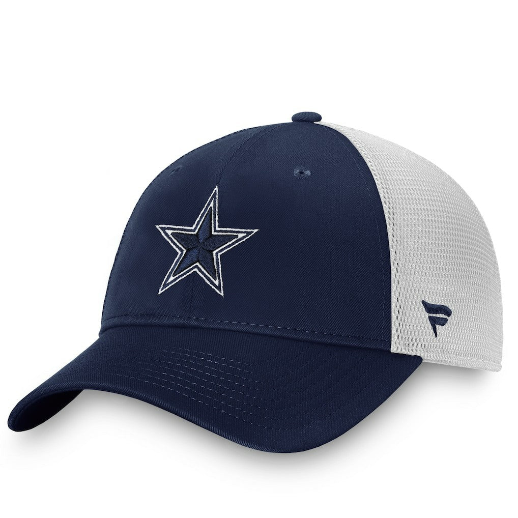 Dallas Cowboys Fundamental Trucker Unstructured Adjustable Hat - Navy/White - Fanatics