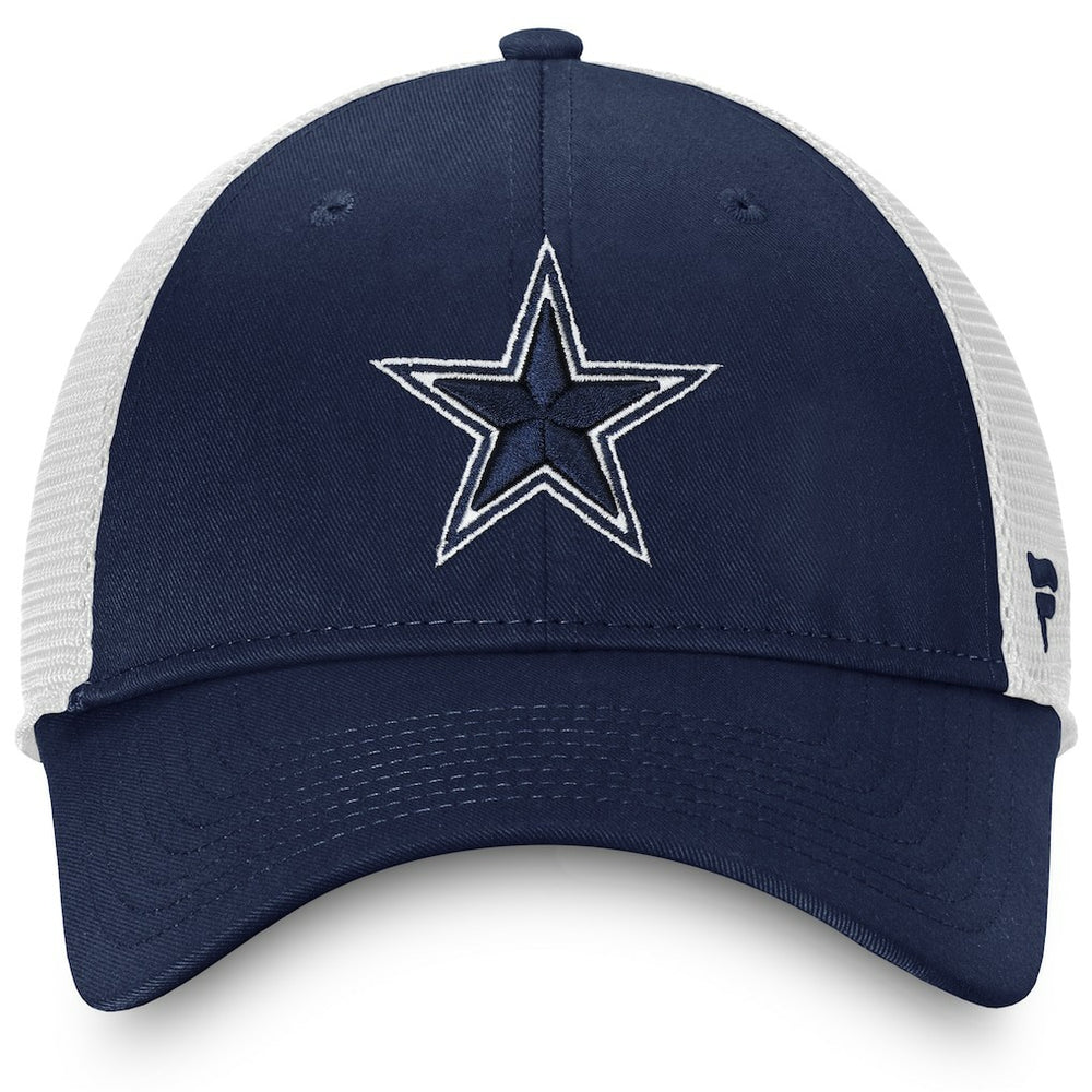 Dallas Cowboys Fundamental Trucker Unstructured Adjustable Hat - Navy/White - Fanatics