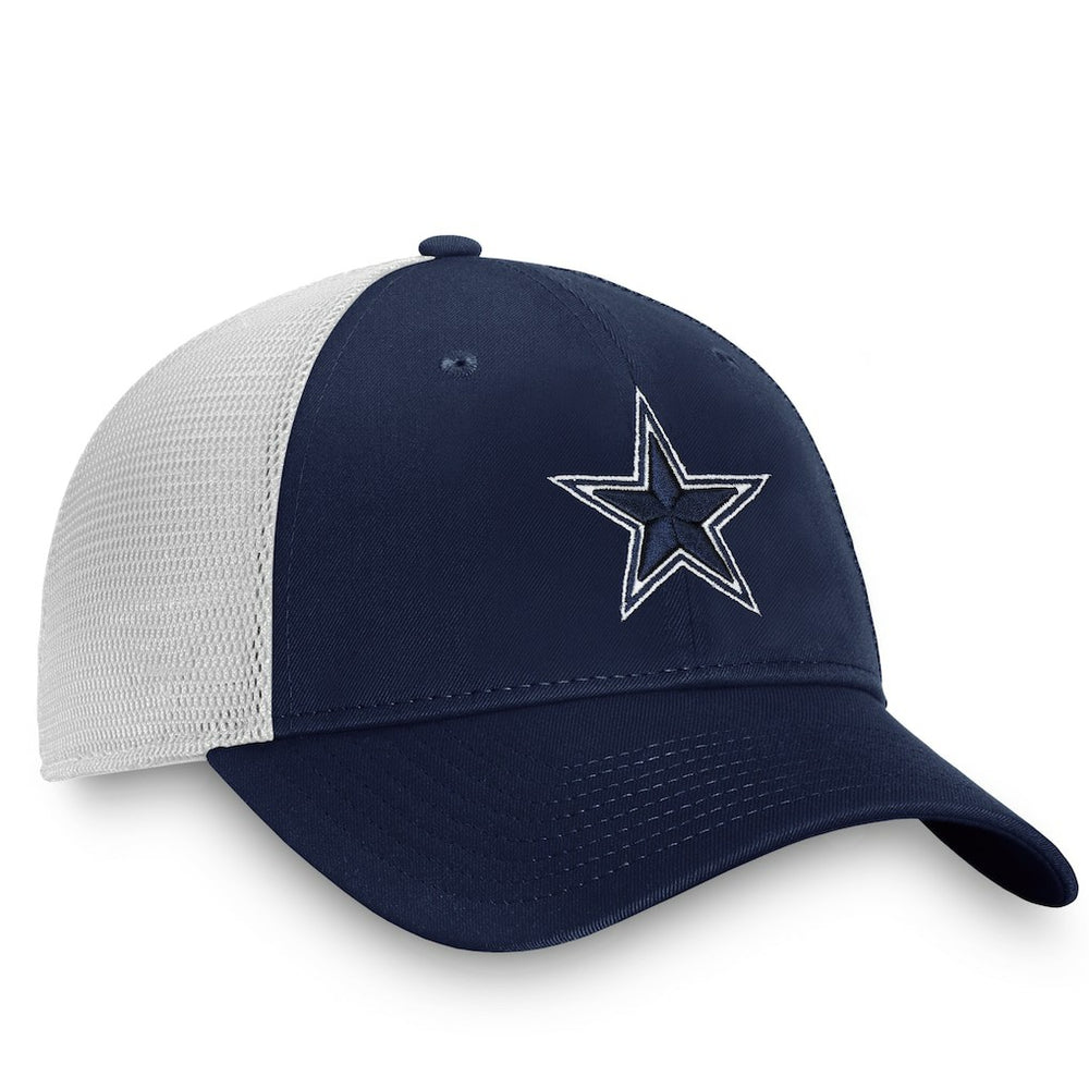 Dallas Cowboys Fundamental Trucker Unstructured Adjustable Hat - Navy/White - Fanatics