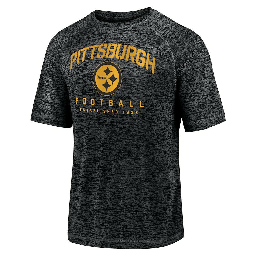 Pittsburgh Steelers Shade Battle Ready Raglan Space-Dye T-Shirt - Black - Fanatics