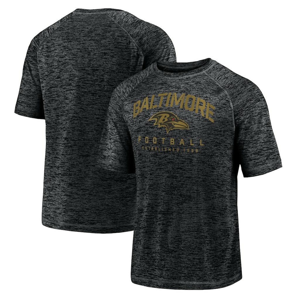 Baltimore Ravens Shade Battle Ready Raglan Space-Dye T-Shirt - Black - Fanatics