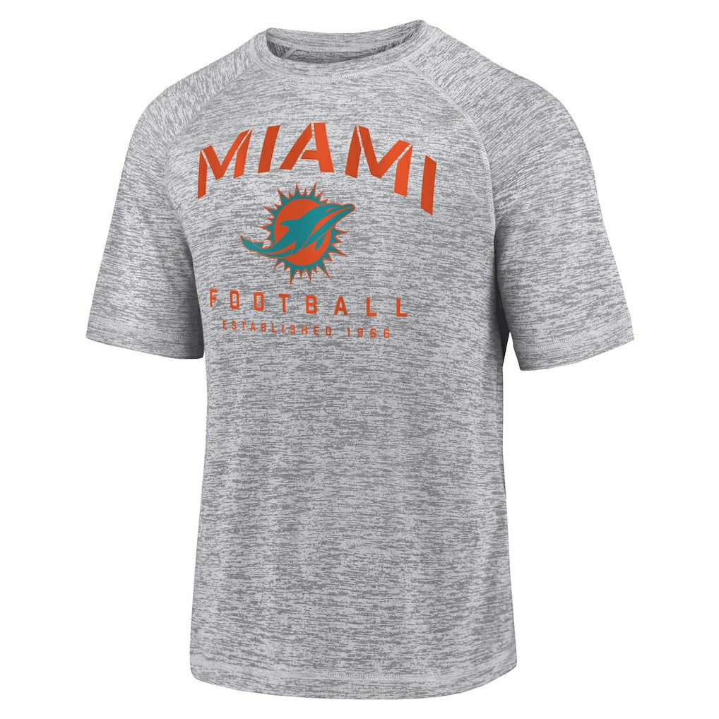 Miami Dolphins Shade Battle Ready Raglan Space-Dye T-Shirt - Gray - Fanatics