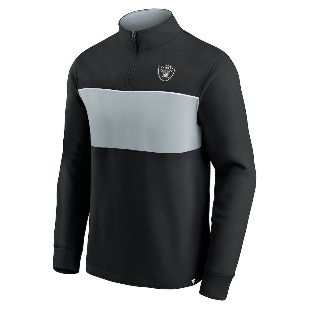 Las Vegas Raiders Block Party Quarter-Zip Jacket - Black/Silver - Fanatics