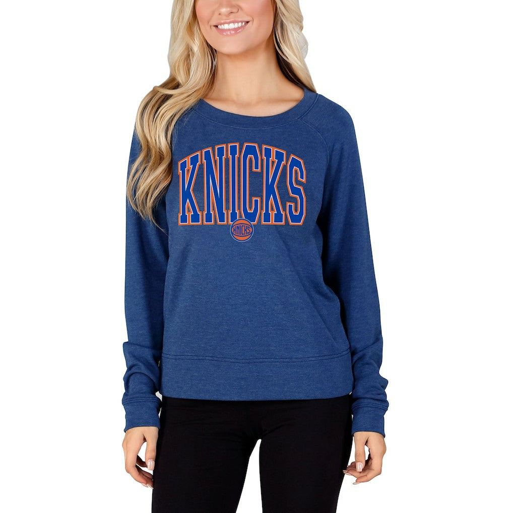 New York Knicks Concepts Sport Women's Mainstream Terry Long Sleeve Top Royal