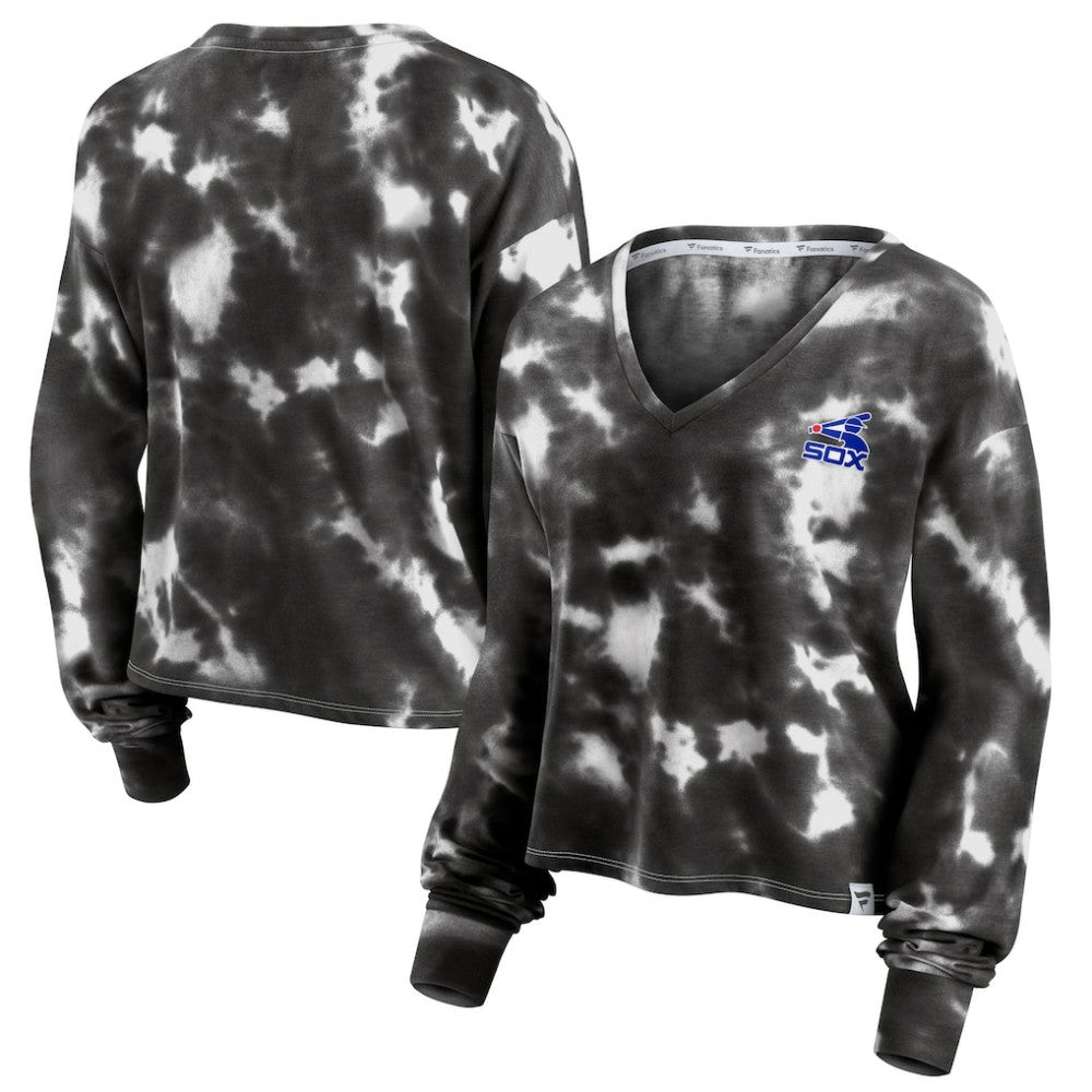 Chicago White Sox Fanatics Women's Tie-Dye V-Neck Pullover Cropped Tee for sale