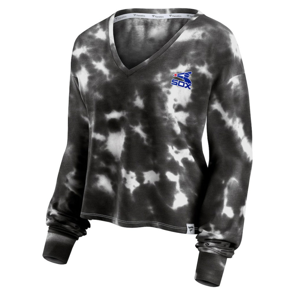 Chicago White Sox Fanatics Women's Tie-Dye V-Neck Pullover Cropped Tee for sale