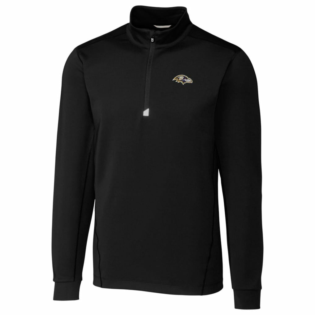 Baltimore Ravens Cutter & Buck Traverse Quarter-Zip Pullover Jacket - Black - NFL