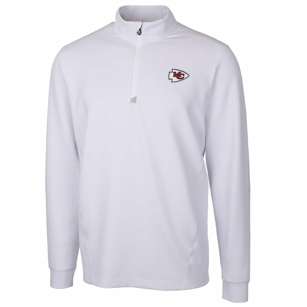 Kansas City Chiefs Cutter & Buck Traverse Quarter-Zip Pullover Jacket - White - NFL