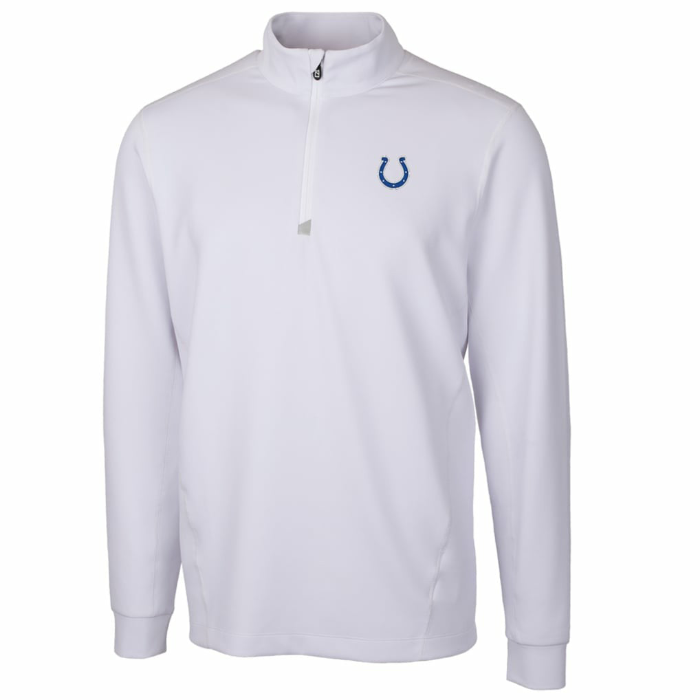 Indianapolis Colts Cutter & Buck Traverse Quarter-Zip Pullover Jacket - White - NFL