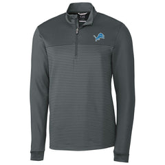 Detroit Lions Cutter & Buck Traverse Stripe Quarter-Zip Pullover Jacket - Gray - NFL