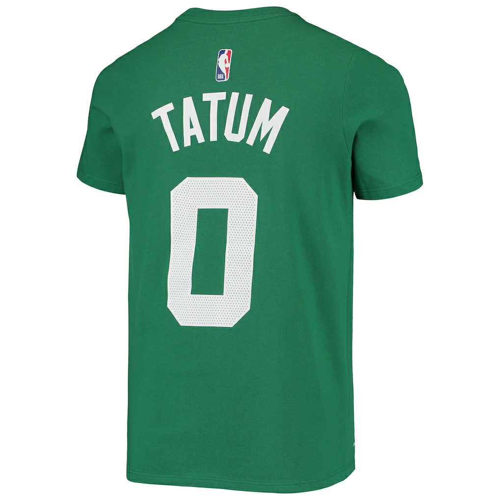 Nike Jayson Tatum Boston Celtics Youth Logo Name & Number Performance T-Shirt Kelly Green