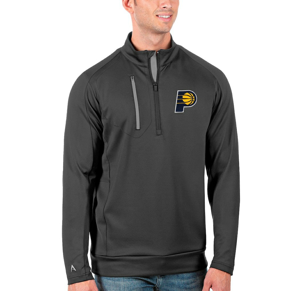 Indiana Pacers Antigua Generation Quarter-Zip Pullover Jacket Charcoal