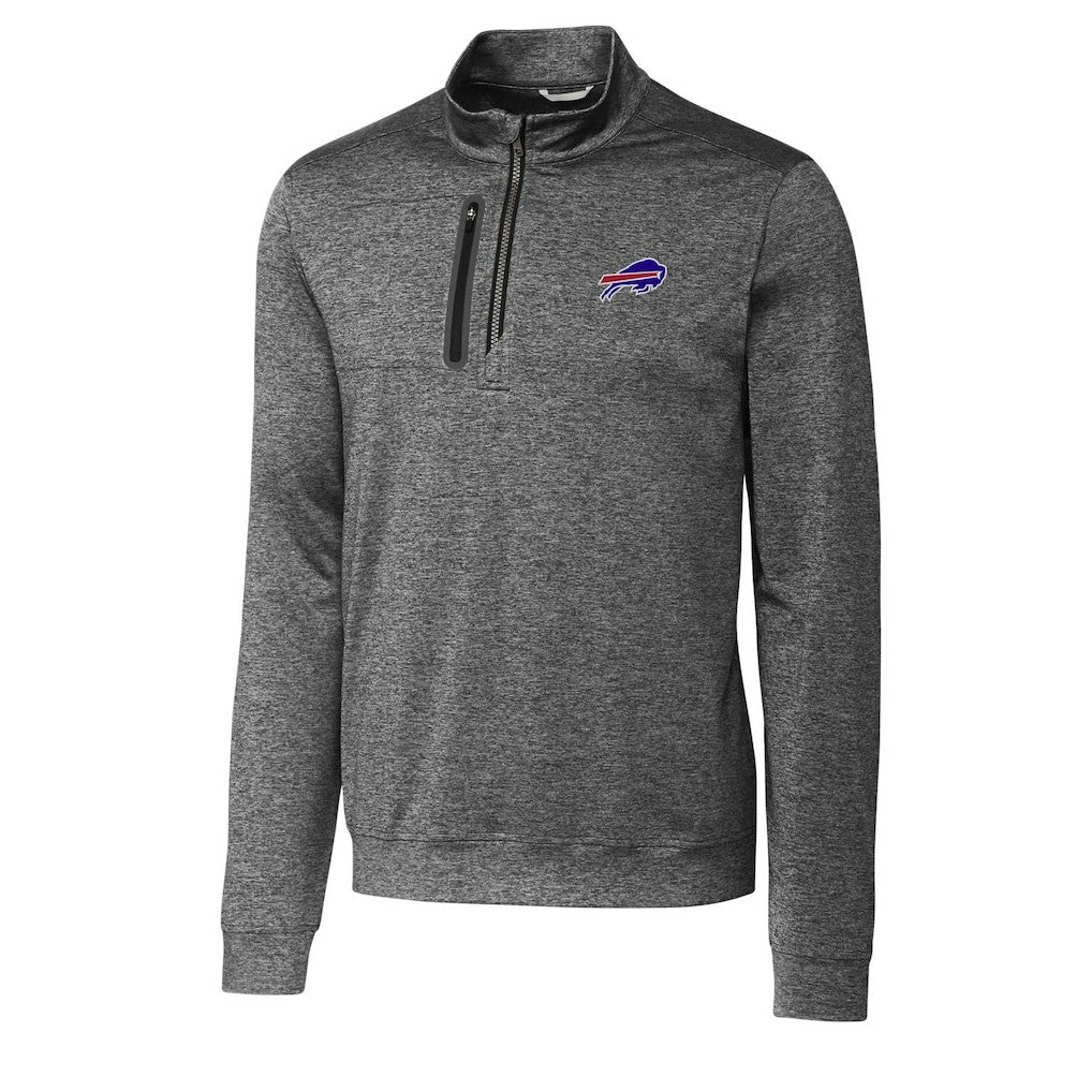 Buffalo Bills Cutter & Buck Big & Tall Stealth Quarter-Zip Pullover Jacket - Gray - NFL