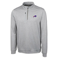 Buffalo Bills Cutter & Buck Big & Tall Stealth DryTec Quarter-Zip Pullover Jacket - Heathered Gray - NFL