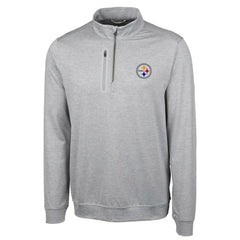 Pittsburgh Steelers Cutter & Buck Big & Tall Stealth Quarter-Zip Pullover Jacket - Heather Gray - NFL
