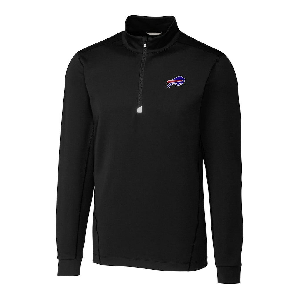 Buffalo Bills Cutter & Buck Big & Tall Traverse Quarter-Zip Pullover Jacket - Black - NFL