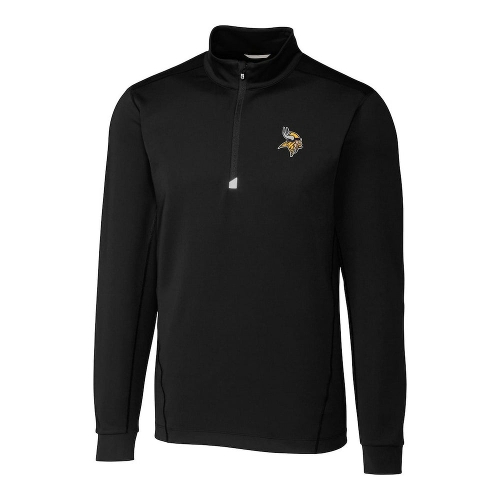 Minnesota Vikings Cutter & Buck Big & Tall Traverse Quarter-Zip Pullover Jacket - Black - NFL