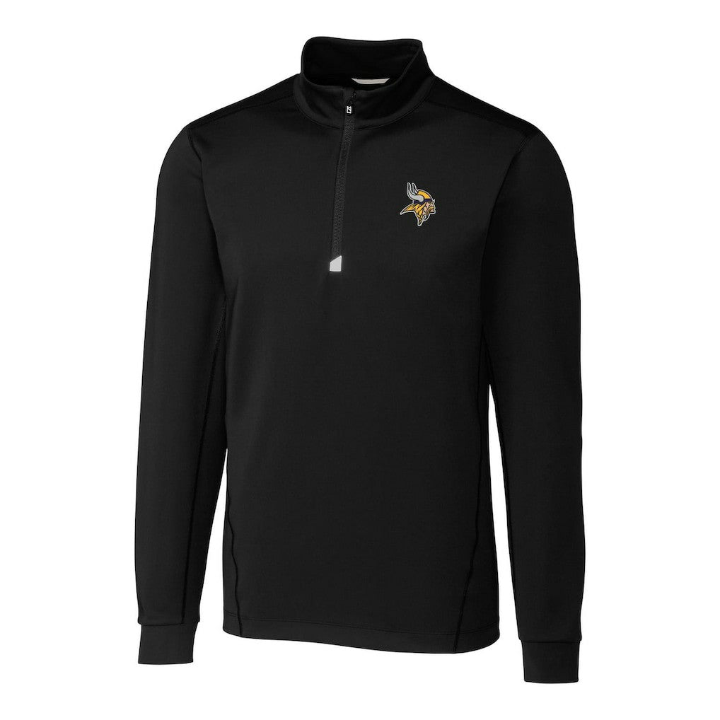 Minnesota Vikings Cutter & Buck Big & Tall Traverse Quarter-Zip Pullover Jacket - Black - NFL