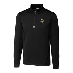 Minnesota Vikings Cutter & Buck Big & Tall Traverse Quarter-Zip Pullover Jacket - Black - NFL