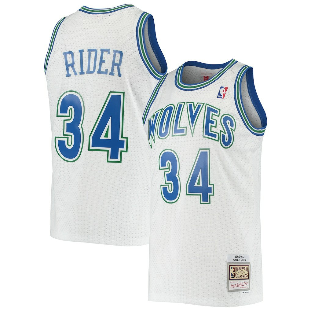 Mitchell & Ness Isaiah Rider Minnesota Timberwolves 1995/96 Hardwood Classics Swingman Jersey White