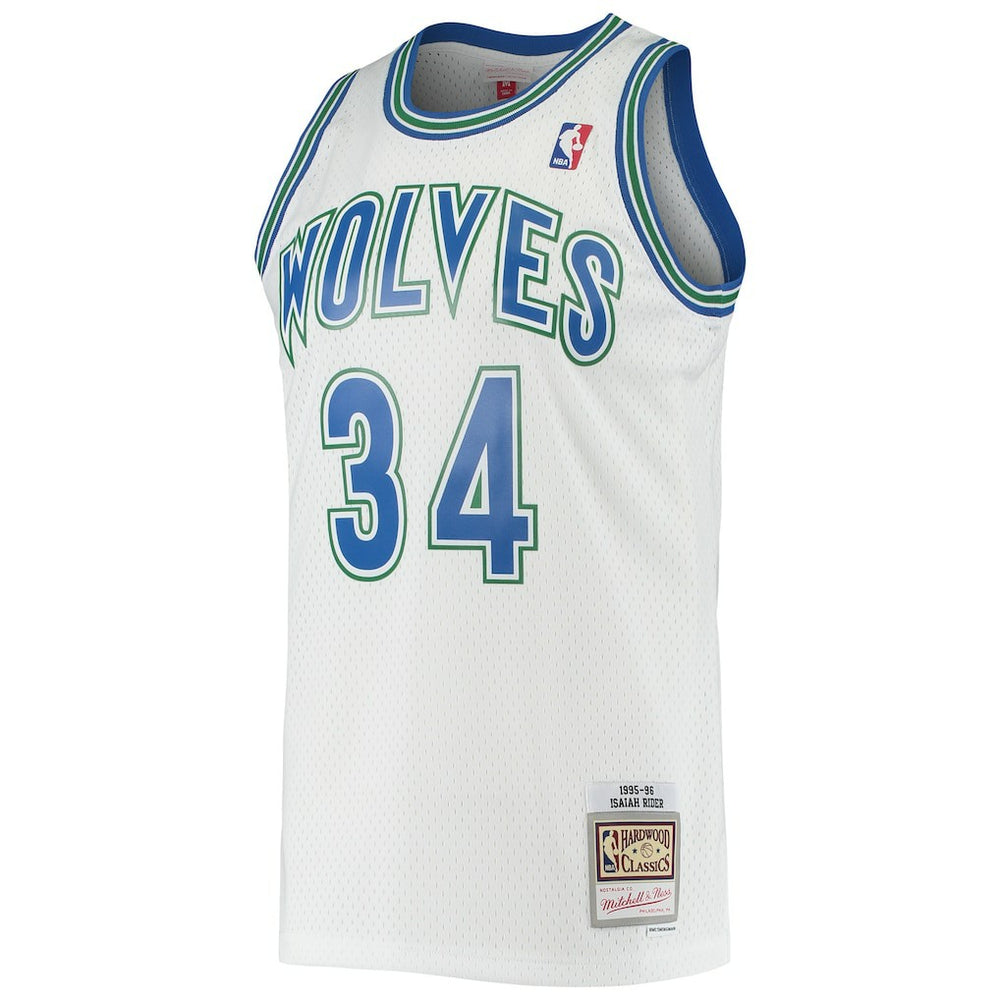 Mitchell & Ness Isaiah Rider Minnesota Timberwolves 1995/96 Hardwood Classics Swingman Jersey White