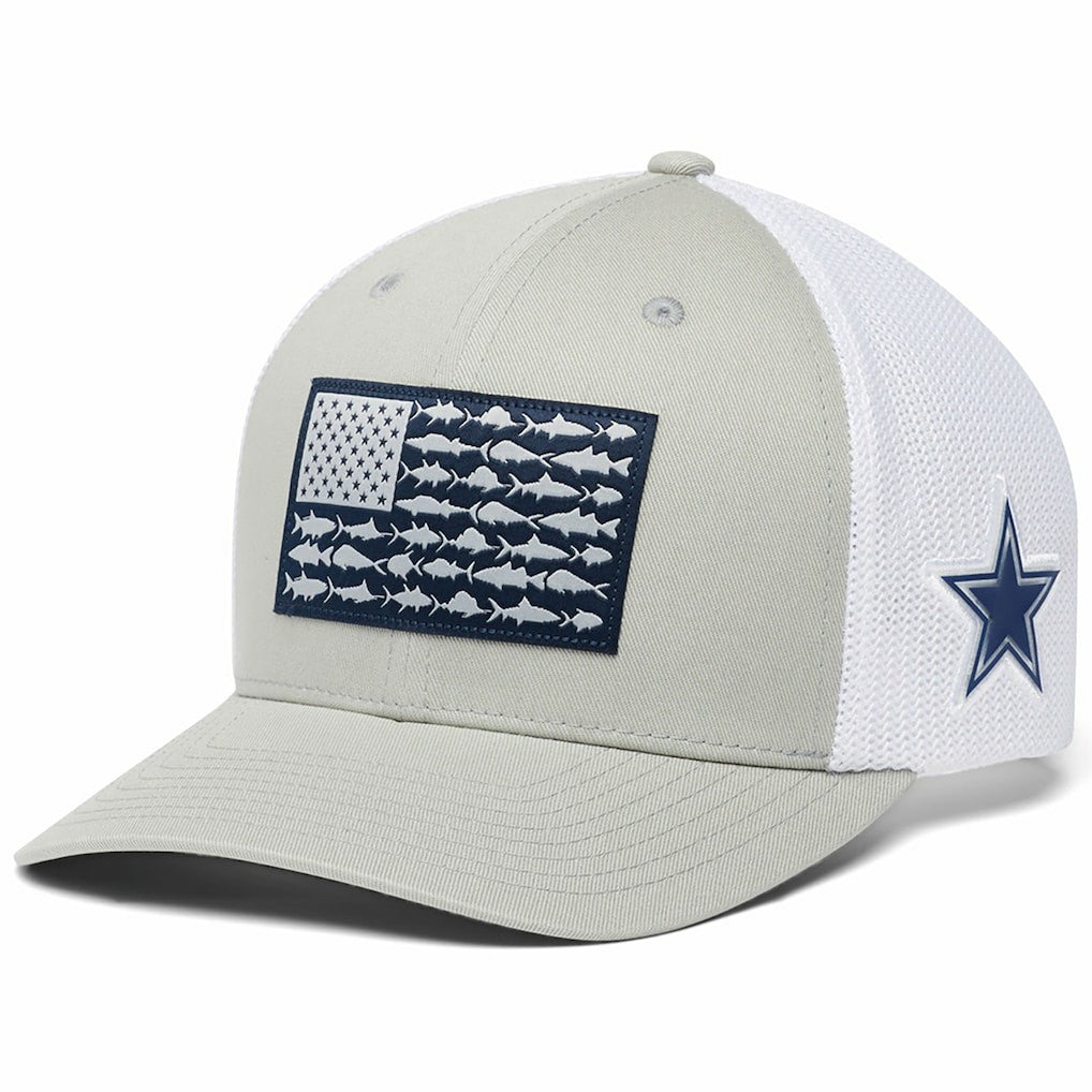 Dallas Cowboys PFG Mesh Fish Flag Flex Hat - Gray - Columbia