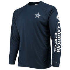 Dallas Cowboys Terminal Tackle Omni-Shade Raglan Long Sleeve T-Shirt - Navy - Columbia