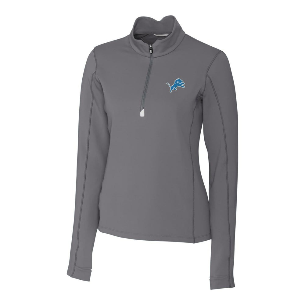 Detroit Lions Cutter & Buck Women's Traverse Half-Zip Pullover Jacket - Gray - NFL