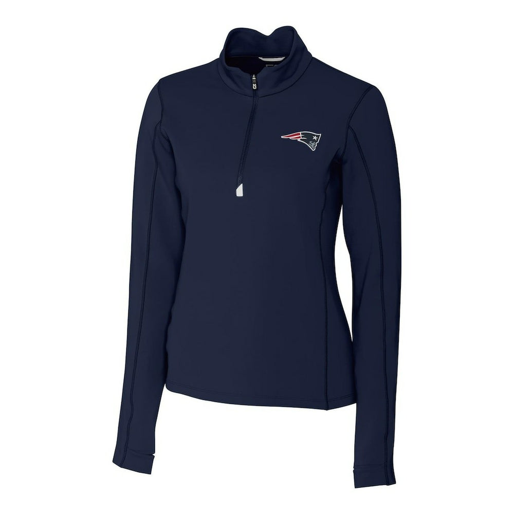 New England Patriots Cutter & Buck Women's Traverse Half-Zip Pullover Jacket - Navy - NFL