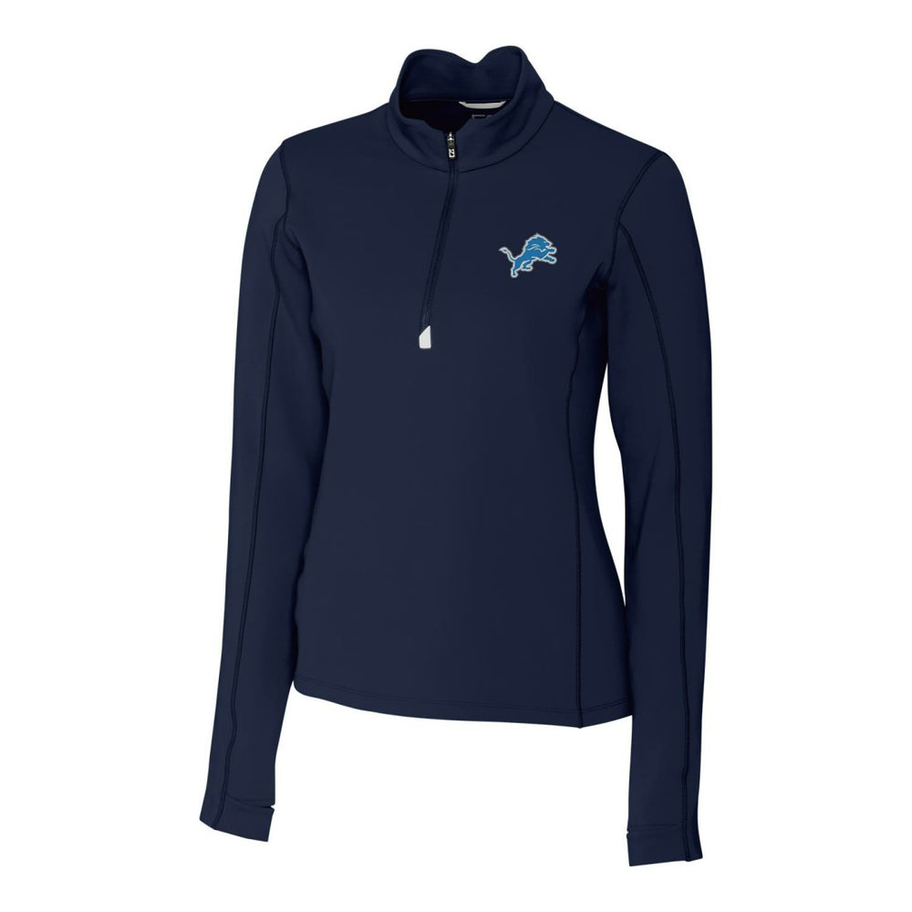 Detroit Lions Cutter & Buck Women's Traverse Half-Zip Pullover Jacket - Navy - NFL