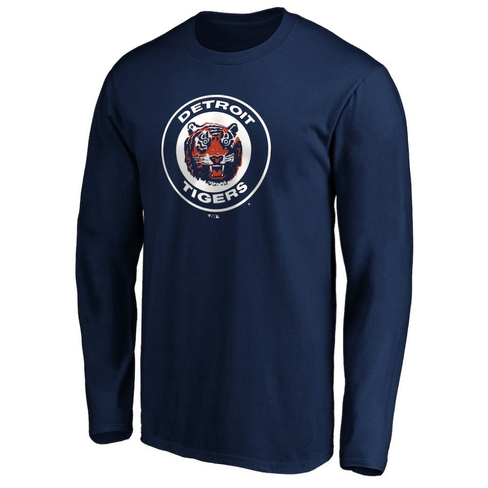 Detroit Tigers Cooperstown Collection Huntington Logo Long Sleeve T-Shirt Discount