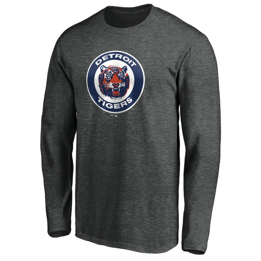 Detroit Tigers Cooperstown Collection Huntington Logo Long Sleeve T-Shirt Discount
