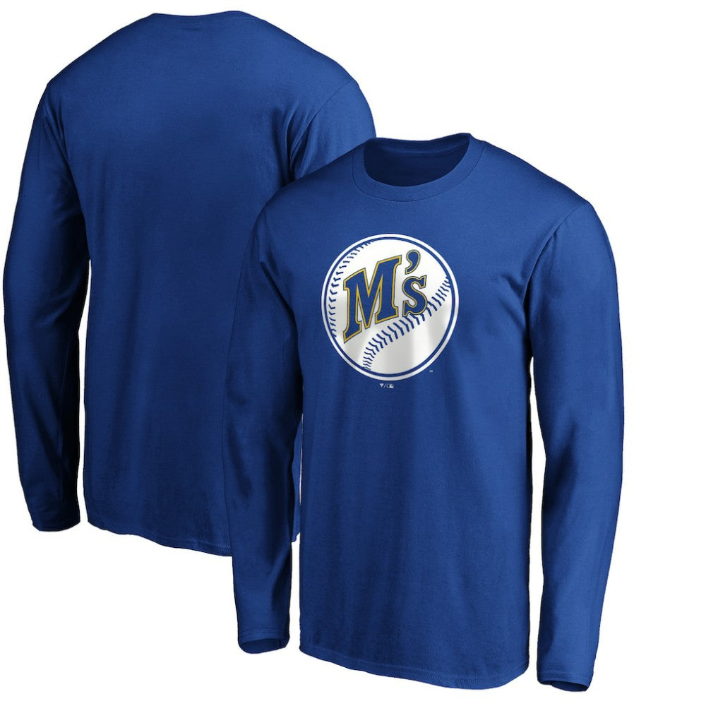 Seattle Mariners Cooperstown Collection Huntington Logo Long Sleeve T-Shirt for sale