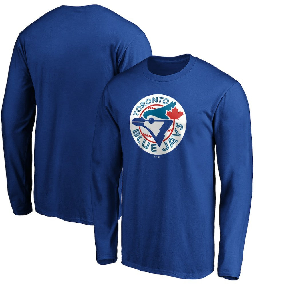 Toronto Blue Jays Cooperstown Collection Huntington Logo Long Sleeve T-Shirt Sale