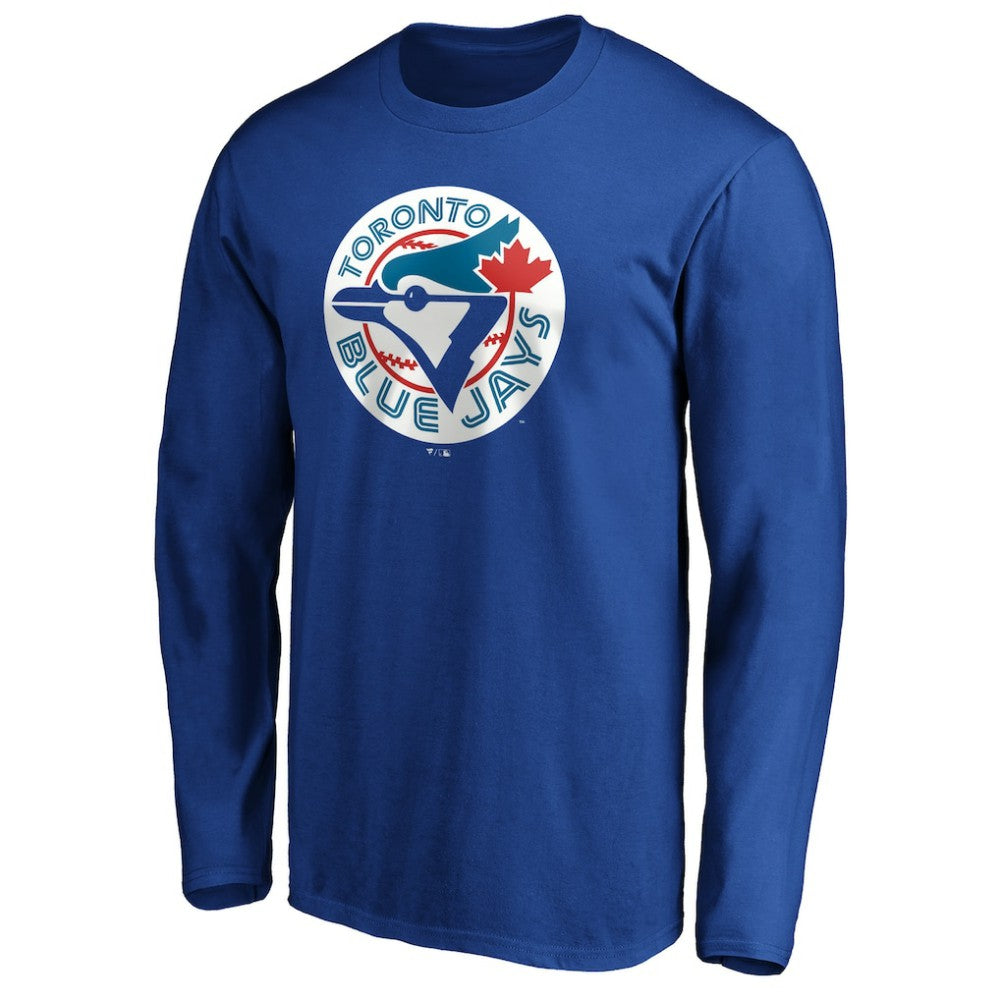 Toronto Blue Jays Cooperstown Collection Huntington Logo Long Sleeve T-Shirt Sale
