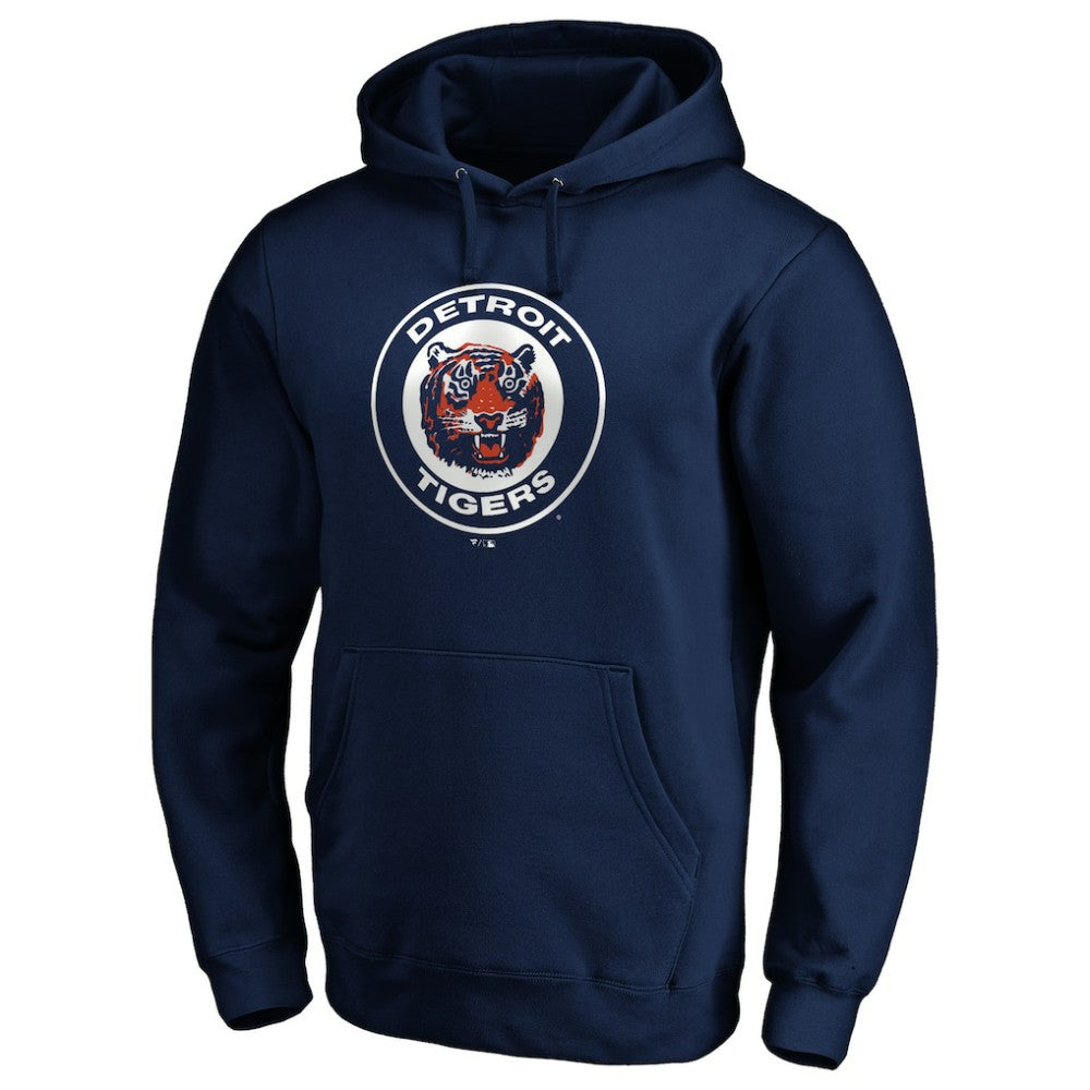 Detroit Tigers Cooperstown Collection Huntington Logo Fitted Pullover Hoodie Sale