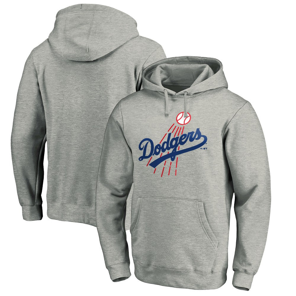Los Angeles Dodgers Cooperstown Collection Huntington Logo Fitted Pullover Hoodie Discount
