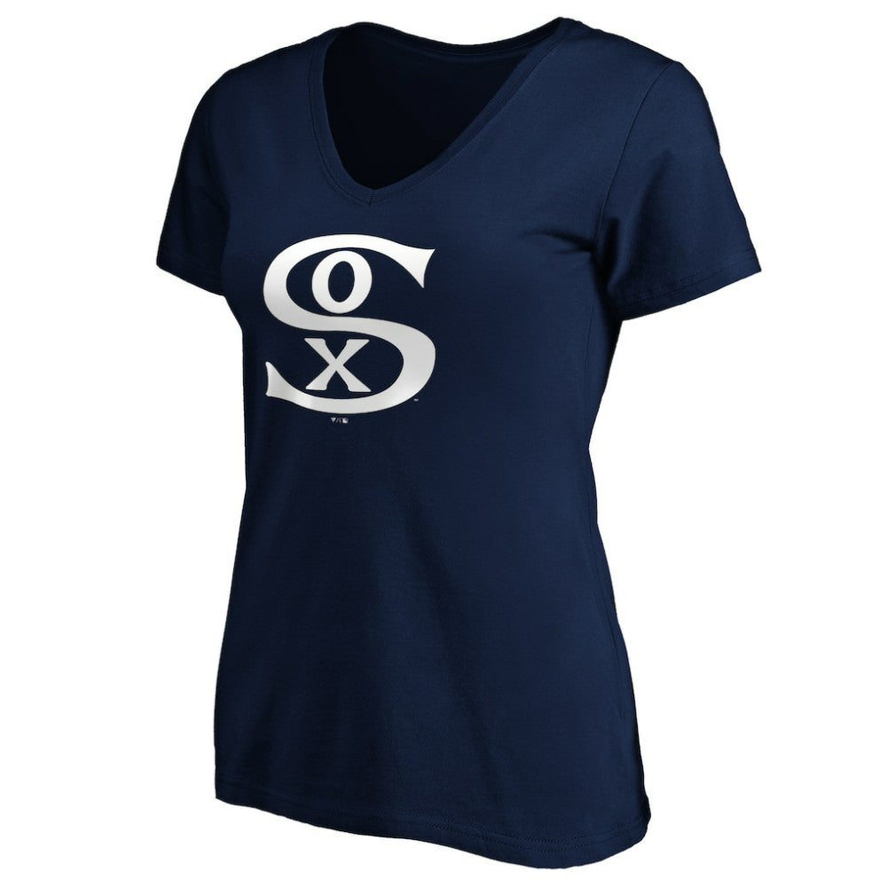 Chicago White Sox Women's Cooperstown Collection Huntington Logo V-Neck T-Shirt Outlet