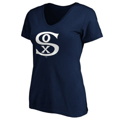 Chicago White Sox Women's Cooperstown Collection Huntington Logo V-Neck T-Shirt Outlet