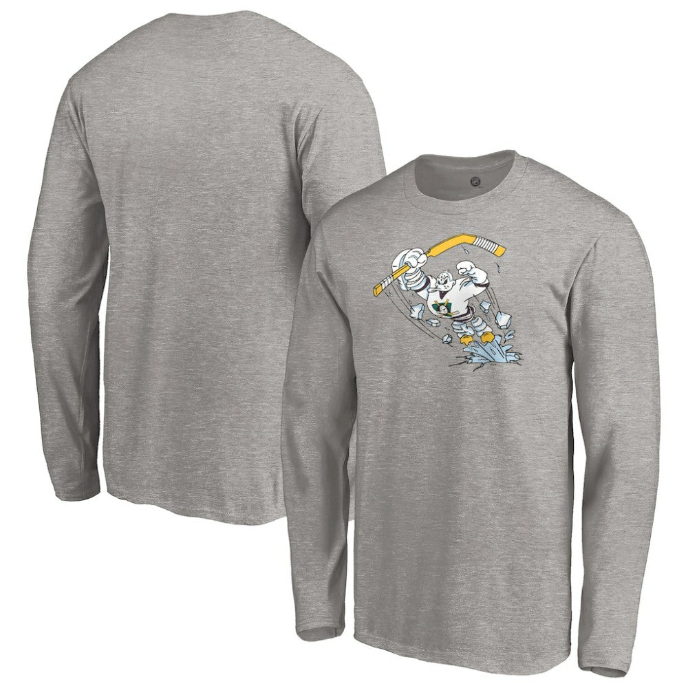 Anaheim Ducks Special Edition Primary Logo Long Sleeve T-Shirt - Heather Gray | NHL Lifestyle
